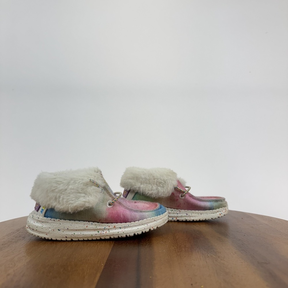Little Kids Hey Dude Britt Rainbow Dreamer Lined Ankle Booties Boots Size 8 C